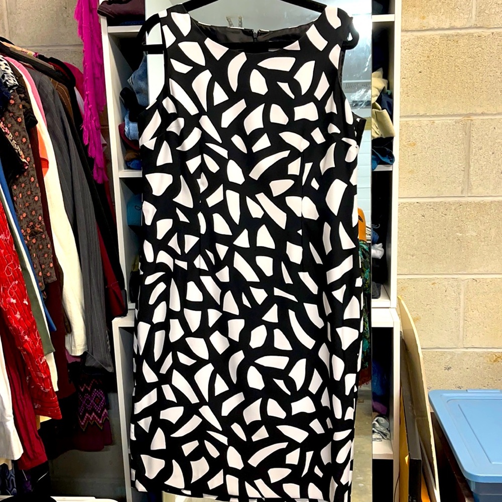 JONES NEW YORK BLACK AND WHITE DRESS SIZE 12 JONES STUDIO SEPARATES